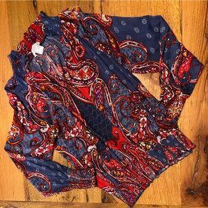 Lascana for Venus Boho V-Neck Long Sleeve Blouse in a Stunning Print, Size Small